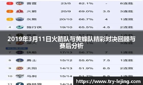 2019年3月11日火箭队与黄蜂队精彩对决回顾与赛后分析